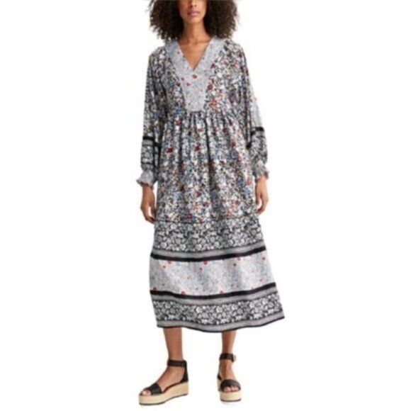 See By Chloé Janis Patchwork Midi Dress Multicolor Boho Chic Size XS Designer - Picture 1 of 12
